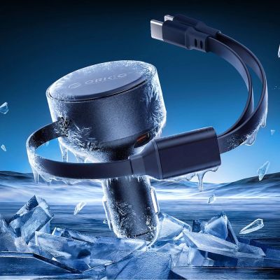 8. Autoladegerät ORICO Dual Stretch 60 W Split Extension mit zwei ausziehbaren Kabeln