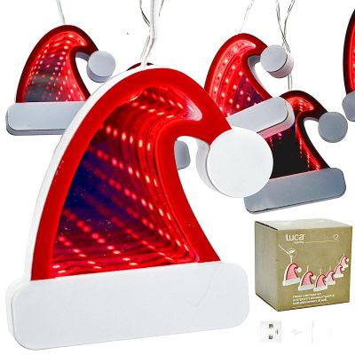 Lampen, Kabel, Girlande, LED, Weihnachtsmannmützen, USB