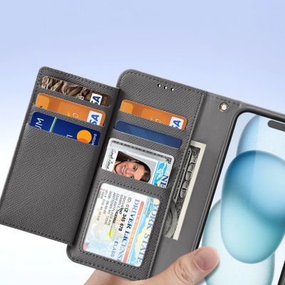 8. Dux Ducis Lawa Lederhülle für iPhone 15 - Grau