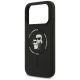 6. Karl Lagerfeld Silikon-Hülle Karl&Choupette Ring MagSafe für iPhone 18 Pro Max / iPhone 17 Pro Max – Schwarz