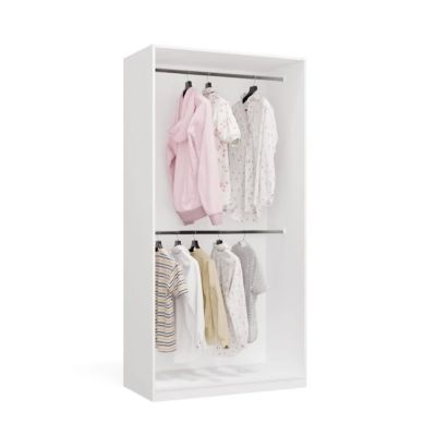 4. Modularer Kleiderschrank OPENO SET 260/250 WEISS mit Schubladen, Kleiderstangen und Einlegeböden – groß, fürs Schlafzimmer