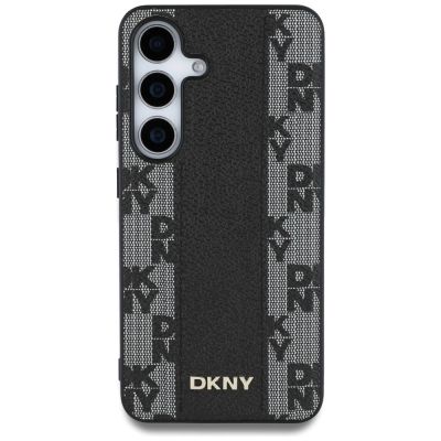 3. DKNY Leather Checkered Pattern MagSafe-Hülle für Samsung Galaxy S25 schwarz