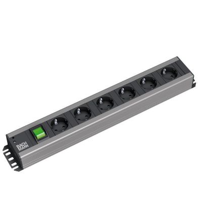 3. Bachmann 300.003 2 m Verteiler 6 x Netzwerkdosen Innenbereich Schwarz