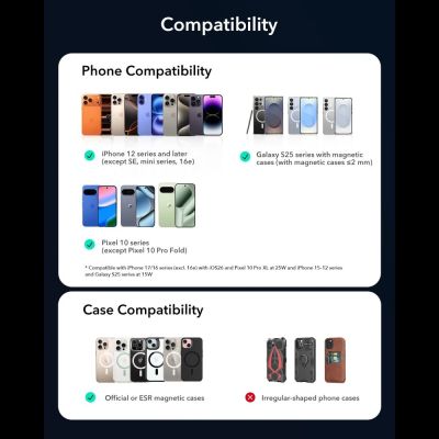 8. ESR OmniLock Qi2.2 Magnetische MagSafe-Auto-Lüftungshalterung – Schwarz