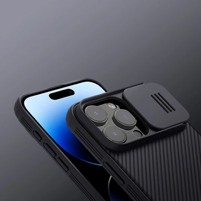 12. Nillkin CamShield Pro Hülle für iPhone 16 Pro Max mit Kameraabdeckung – Schwarz