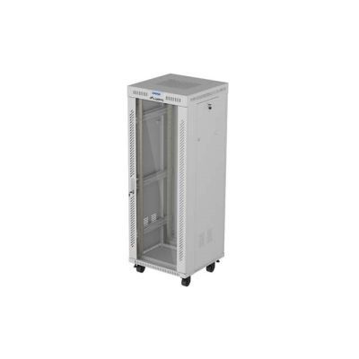 27. LANBERG Standschrank 19" 32U 600x600 Graue Glastür LCD (Flatpack) V2