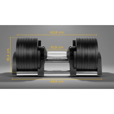 9. REBEL ACTIVE VERSTELLBARE HANTEL AUS GUSSEISEN AUTOMATISCH 36KG, 2KG HUB RBA-2332-36
