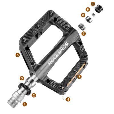 3. Rockbros BP2501 Reflektierende Nylon-Fahrradpedale – Schwarz