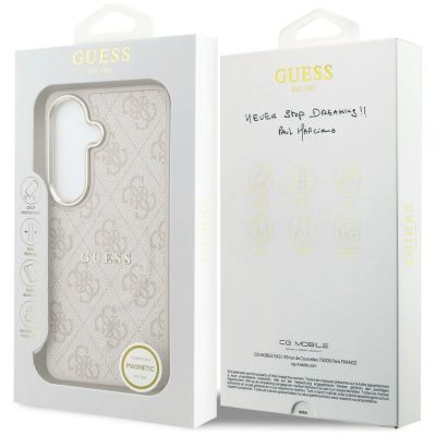 8. Guess 4G MagSafe Hülle mit geprägtem Ring für Samsung Galaxy S26+ - Pink