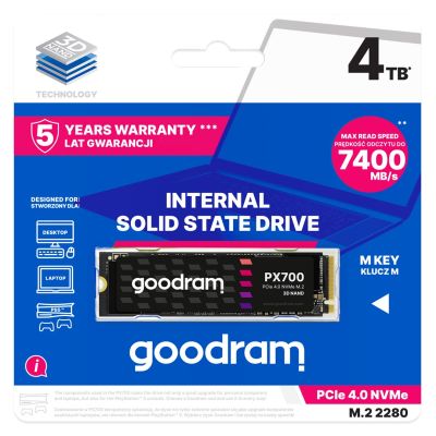 2. SSD GOODRAM PX700 M.2 PCIe 4x4 4TB Einzelhandel