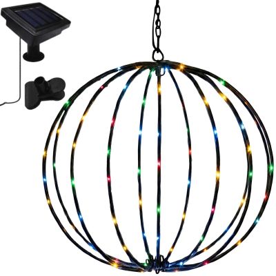 21. Solar-Hängelampe, Kugel, 30 cm, 120 LEDs, mehrfarbig