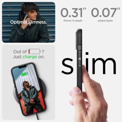 10. Spigen Mag Armor Hülle für iPhone 14 Plus – Mattschwarz