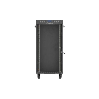 21. LANBERG Standschrank 19" 24U 600x600 Schwarze Glastür LCD (Flatpack) V2