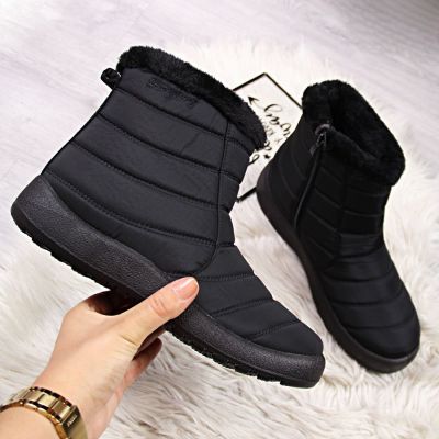 2. NEWS W EVE181A wasserdichte Schneestiefel mit Reißverschluss schwarz 