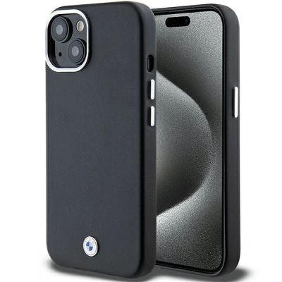 BMW Signature Wrapped Metal MagSafe Case für iPhone 15/14/13 – Schwarz
