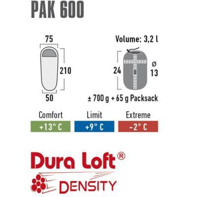 7. High Peak Easy Lite Pak 600 Schlafsack 210x75x50 23244