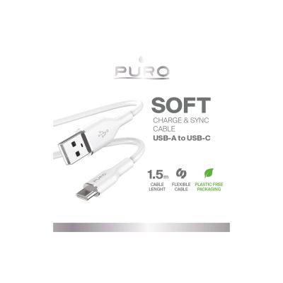 2. Puro Soft USB-A - USB-C-Kabel 1,5 m - Weiß
