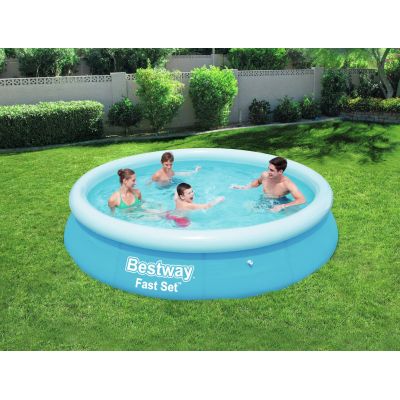 3. Bestway Fast Set 57273 Aufblasbarer Pool für den Außenbereich, rund, 5377 l, blau