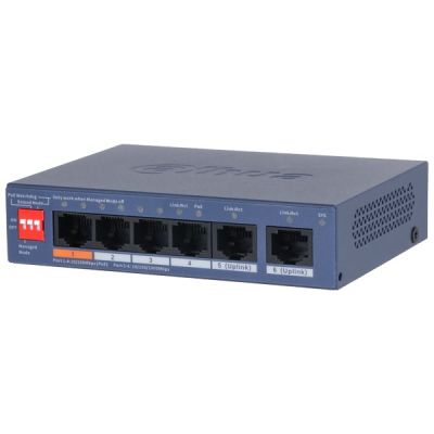 4. Dahua Technology CS4006-4ET2GT-60 Managed Network Switch L2 Gigabit Ethernet (10/100/1000) Unterstützt PoE Blau