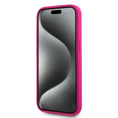 5. Karl Lagerfeld Silikon Choupette Head MagSafe Hülle für iPhone 15 Pro Max – Rosa
