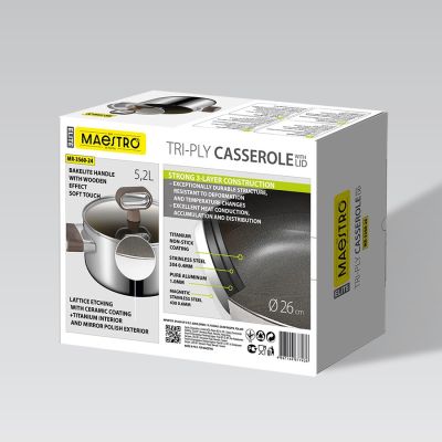 7. Topf mit Deckel TITANCORE 26 cm, 5,2 l MR-3560-26 MAESTRO