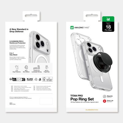 11. AmazingThing Titan Pro Pop Lens Case für iPhone 18 Pro Max mit Kameraabdeckung, Halterung und Ständer, MagSafe-kompatibel – Schwarz