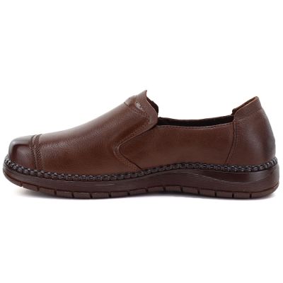 3. Bequeme Damen-Slipper aus Leder, braun, Vinceza 107241