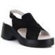 Schwarze Plateau-Sandalen aus Leder für Damen, Modell S.Barski 7005