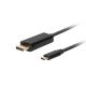 LANBERG Kabel USB-C(M)->DISPLAYPORT(M) 1M 4K 60HZ SCHWARZ CA-CMDP-10CU-0010-BK