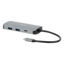 Mobilis 001382 Kabelgebundene Dockingstation USB 3.2 Gen 1 (3.1 Gen 1) Typ-C Schwarz, Grau