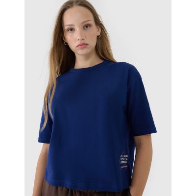 2. Übergroßes bedrucktes Damen-T-Shirt 4F 4FWSS25TTSHF1971-30S