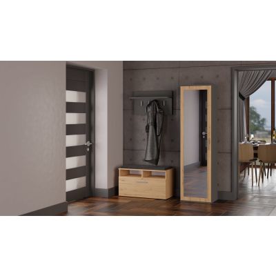 3. DUO-KLEIDERSCHRANK MIT SPIEGEL ANTHRAZIT/ARTISAN-SET