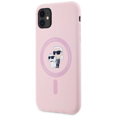 2. Karl Lagerfeld Silikon Karl&Choupette MagSafe iPhone 11 Hülle - Rosa