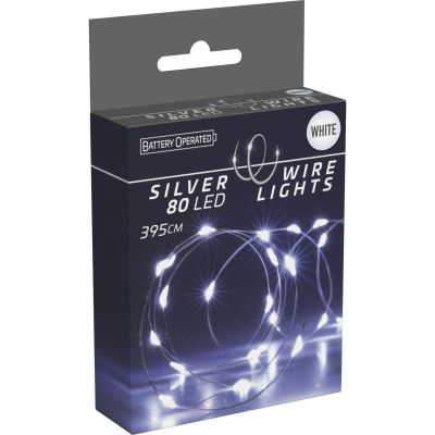 15. Batteriebetriebene Lichterkette mit 80 LEDs, kaltweiß