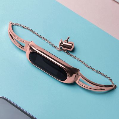 6. Metallarmband für Xiaomi Mi Band 3 / 4 / 5 / 6 Armband - Rosa