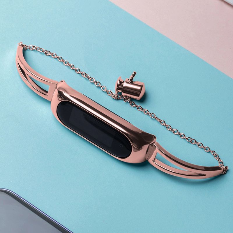 6. Metallarmband für Xiaomi Mi Band 3 / 4 / 5 / 6 Armband - Rosa