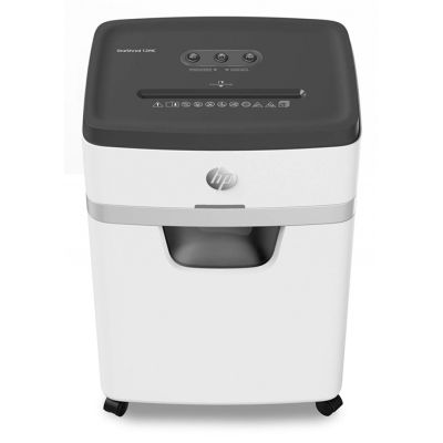 2. HP ONESHRED Aktenvernichter 12MC, Mikroschnitt, P-5, 12 Blatt, 25 l, lichtgrau