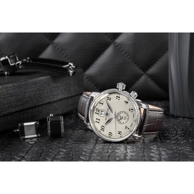 4. Herrenuhr ZEPPELIN LZ127 Graf Zeppelin Dual Time 7644-5 + Box