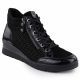 Rieker Remonte R0773-05 Schwarze Leder-Keilstiefeletten