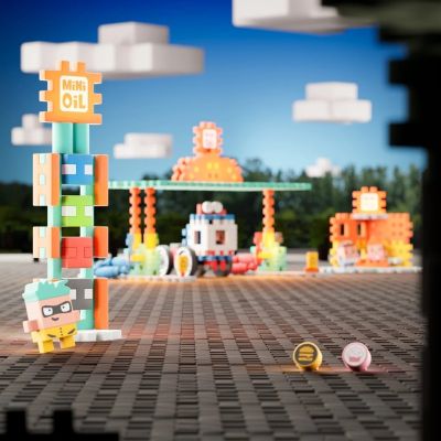 9. MARIOINEX Mini-Waffel-Stadt Tankstelle, 148 Stück