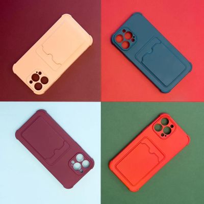 3. Card Armor Case Pouch Cover für iPhone 11 Pro Card Wallet Silikon Air Bag Armor Case Orange