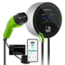 Qoltec EV-Ladestation 2-in-1 Typ 2 | 22 kW | WLAN | LCD | 3 Phasen | Wallbox | Smart-Life-App | RFID | 5 m
