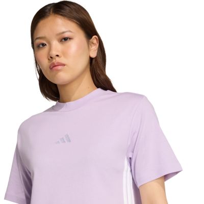 11. adidas Essentials 3-Streifen Baumwolle Damen T-Shirt Helllila JX7619