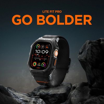 11. Spigen Lite Fit Pro Hülle mit Armband für Apple Watch Ultra 1/2 (49 mm) – mattschwarz