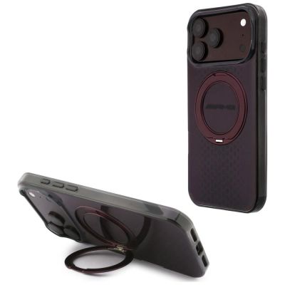 Mercedes AMG IML Double Layer Urban Line Hülle mit Ringständer und MagSafe-Funktion für iPhone 18 Pro Max / 17 Pro Max – Burgunderrot