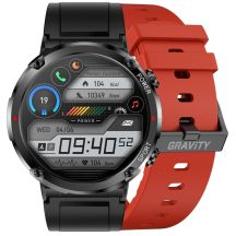 Gravity GT21-6 Smartwatch + rotes Silikonarmband