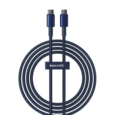 Baseus Tungsten Gold USB-C / USB-C 100W Kabel 2m - Marineblau