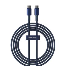 Baseus Tungsten Gold USB-C / USB-C 100W Kabel 2m - Marineblau