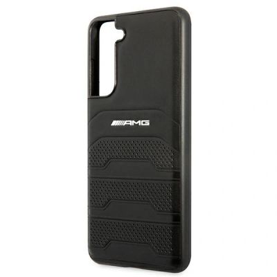 6. AMG AMHCS21FESGSEBK S21 FE G990 czarny/black hardcase Leather Debossed Lines