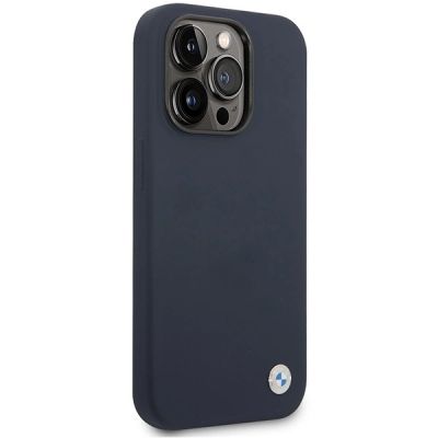 4. Hülle BMW BMHMP14XSILNA iPhone 14 Pro Max 6.7" marineblau/navy Silikon Metall Logo MagSafe